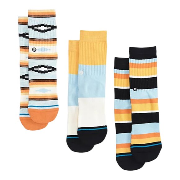 Stance Socks Kids Large 3-5.5 Years 3-Pair Crew Height Mid Cushion Combed Cotton - Picture 1 of 8